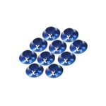 Washer ex/f alum 3mm w/o-ring blue (10)