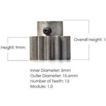 Motor gear century 13t - 2.0mm sls