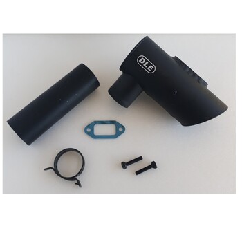 Muffler dle 130 right (2 hole) black